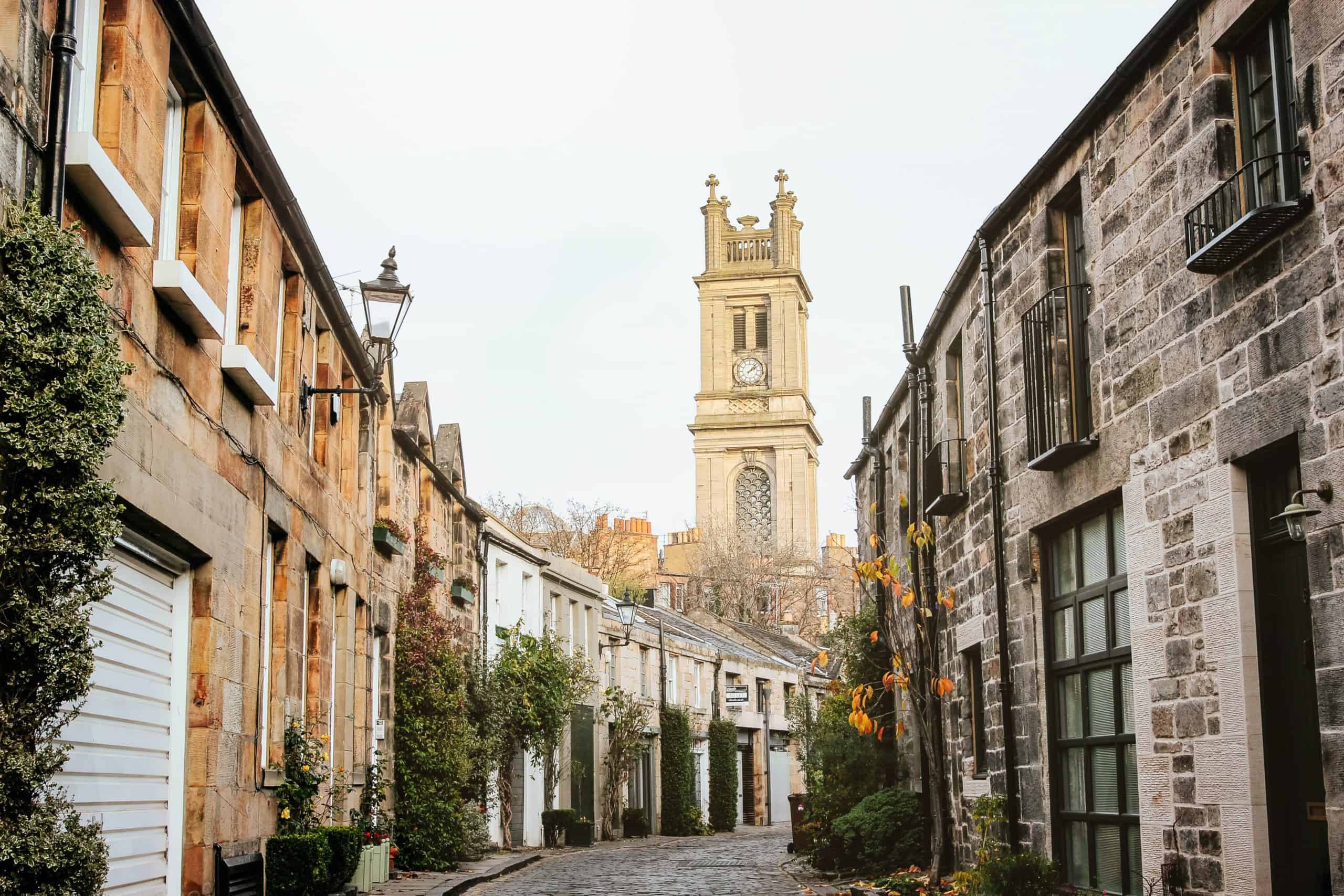 A view of Circus Street, one of the must-see places in Stockbridge, Edinburgh.