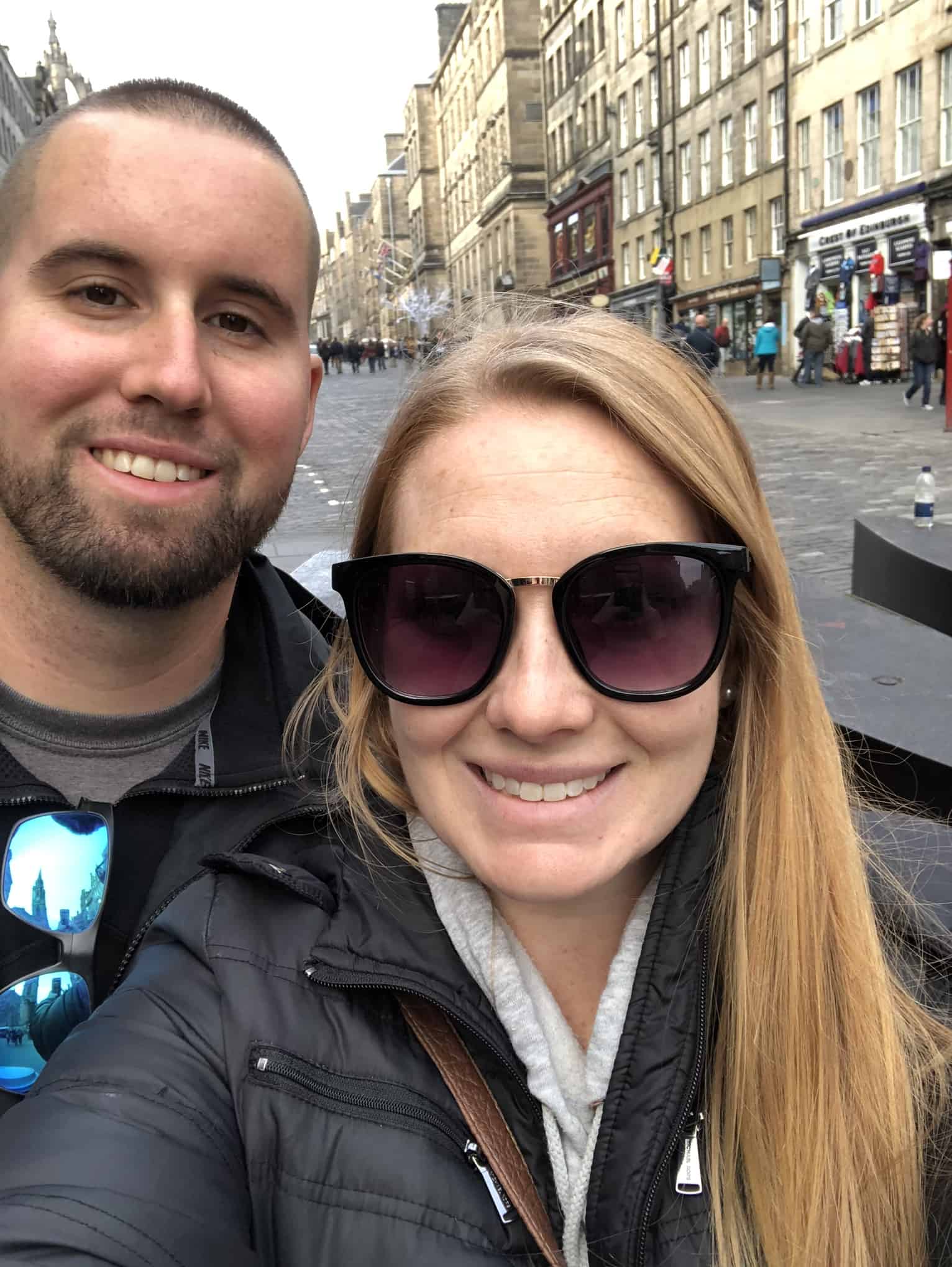 A selfie of us on the Royal Mile on our first morning in Edinburgh!