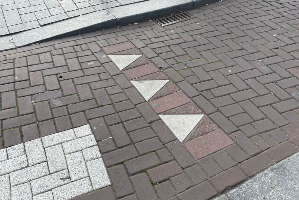 The white shark teeth on the bike paths in the Netherlands which point to who needs to give the right of way. 