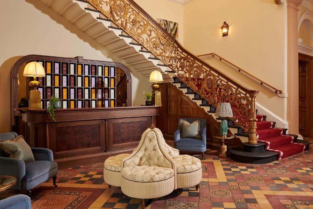 Spa Hotels in Edinburgh The reception area at the Gleneagles Townhouse in Edinburgh, Scotland.