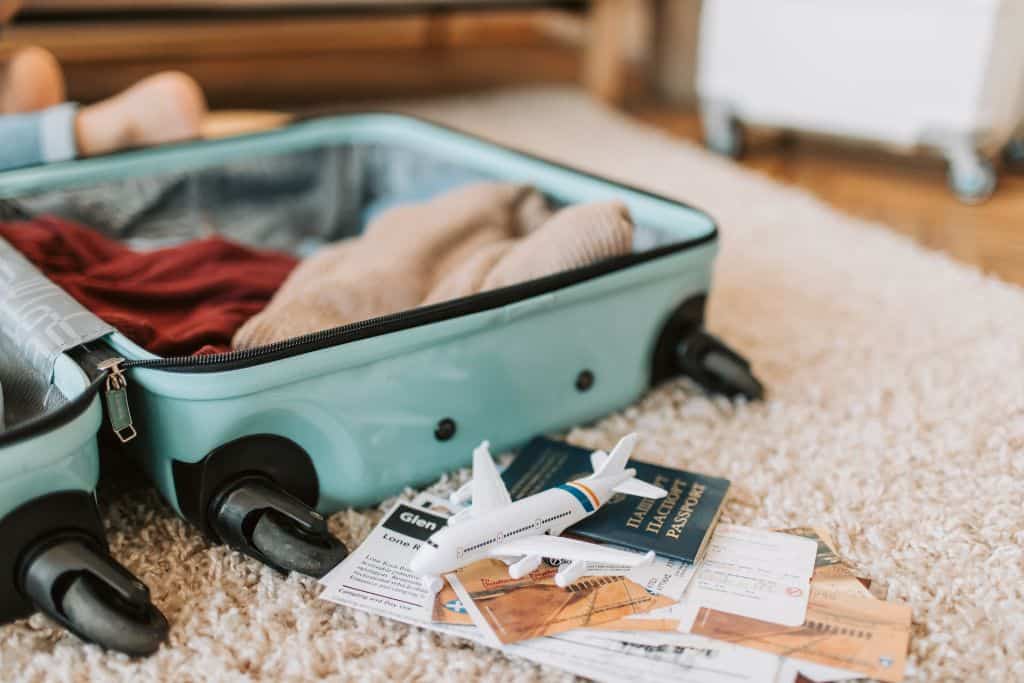 The hassle of packing a bag for a holiday, money, passports
