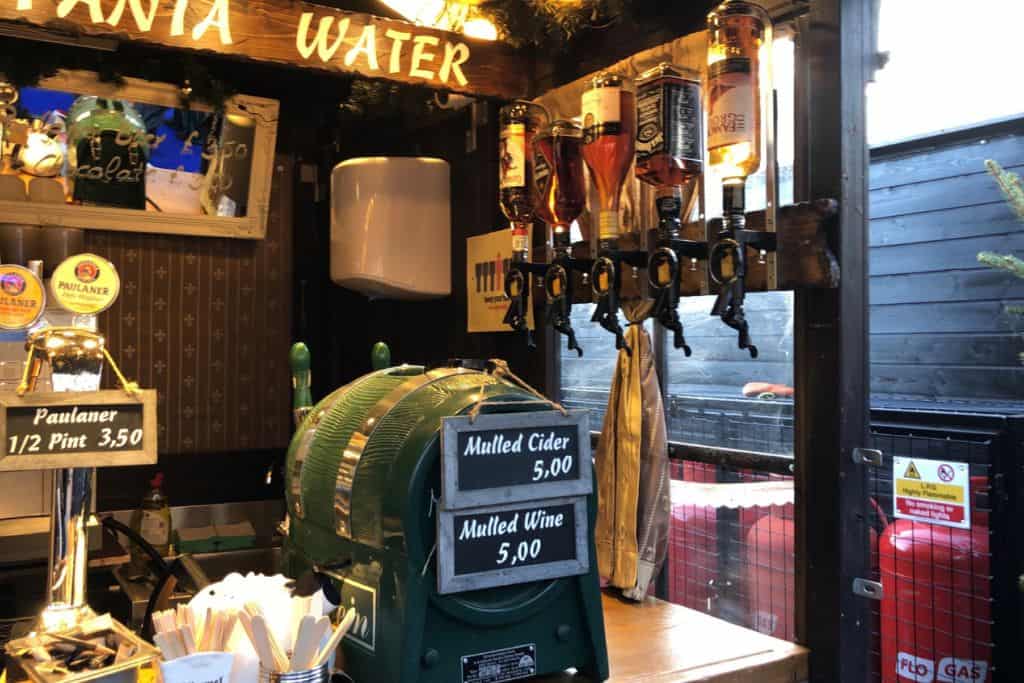 Mulled wine served at the Christmas Market in Edinburgh.