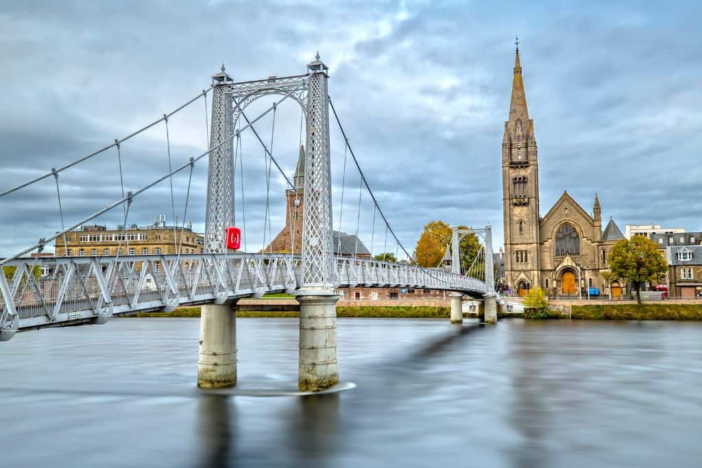 One Day in Inverness The Greig Street Bridge in Inverness and the cathedral in the center of town are places you might see if you have one day in Inverness.